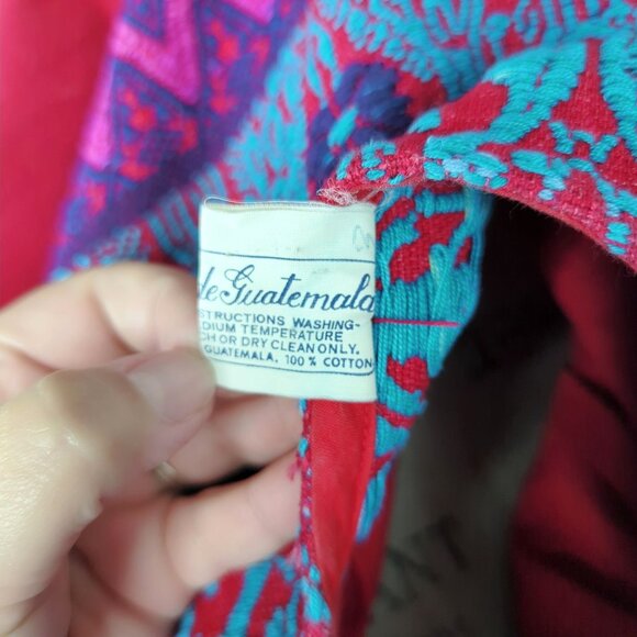 Vintage Huipil Dress X Small Red Indigenous - Picture 9 of 9